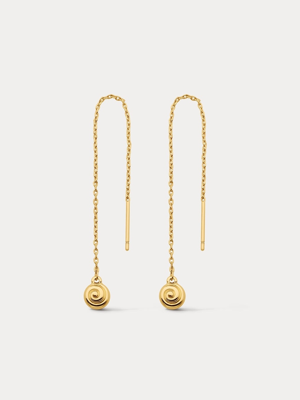 Silver Shell Coil Threader Earrings